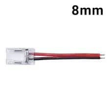 Kit Com 10pcs Conector Emenda para Fita LED 8mm 12V Reto, Com Fio | Sem Solda!