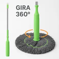 Esfregão Mop Automático 2 em 1 sistema giratório com desidratação ideal para limpeza de piso rápida