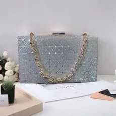 Bolsa Clutch Brilhante PRATA Luxuosa Casamento bolsa com brilho de festa Carteira Feminina Com Glitter Luxo