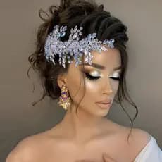 1peça Elegante Faixa de Cabeça Cristal de Noiva Inspirada no Vintage com Brilhantes de Strass e Acentos Florais