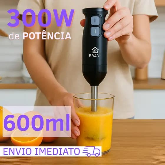 Mixer Processador de Mão Batedor Misturador Elétrico 300W 110V/220V Whey Bebidas Sopas Sucos