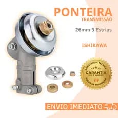 Ponteira Caixa Transmissão Roçadeira 43cc 52cc 63cc Tubo 26mm eixo 9 Estrias