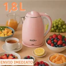 Chaleira Jarra Elétrica Inox 1,8L 1000W 127V Ou 1500W 220V Rápida Automática Rosa Azul Ou Verde