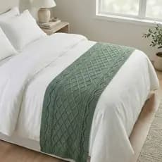 Peseira Manta de Cama Casal Queen King em Tricot lã Decoração de Quarto