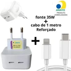 Carregador para  IPhone Turbo 35w fonte dupla C-C Adaptador De Energia Rápido Usb-C-C