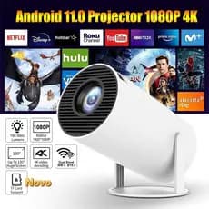 Projetor Wi-fi lançamento Portátil com Android HDMI Smart Cinema Hy300 4k HD