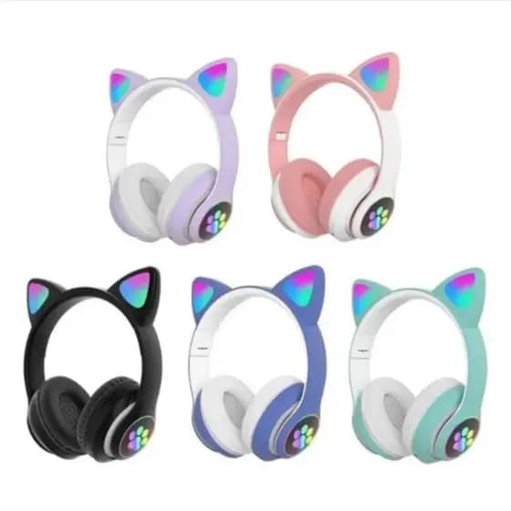 Fone Orelha De Gato Gatinho Cat 5.0 Bluetooth Ear Com Led Rgb Headphone Original B39