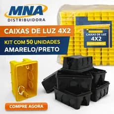 50 Caixa de luz 4 x 2 reforçada para tomada interruptor embutir Amarelo/Preto