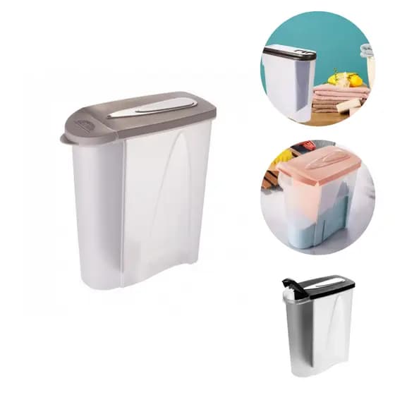 Porta Sabão Em Pó Plasútil Com Tampa Dosadora Econômica Organizador de Lavanderia