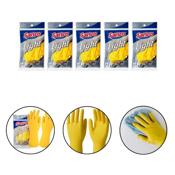 Kit 5 Luvas Sanro Light Antiderrapante Para Limpeza Jardinagem Tamanho XG