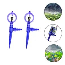 Kit 2 Aspersor Horta Fácil Agrojet Irrigação Jardim Com Adaptador Mangueira e Estaca
