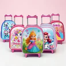 Mochila Escolar Rodinhas Infantil Feminina Menina Grande Reforçada