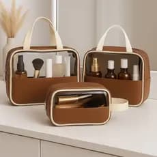 Organizadora de Maquiagem Viagem Kit Necessaire Feminina Impermeável Grande