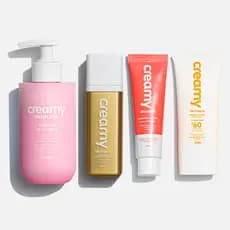 Rotina para Pele Seca - Emulsão de Limpeza, Vitamina C Gold, Calming Cream e Protetor Solar FPS 60