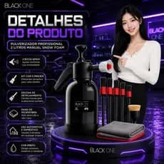 Pulverizador Profissional 2L Snow Foam Potente com 3 Bicos Spray Cor Preto + Pincel De Detallado Pulverizador Profission