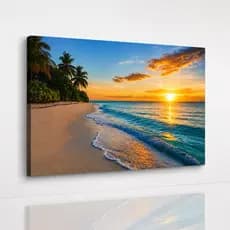 Quadro Decorativo 1 Peça Horizontal Serenidade à Beira-Mar MDF 3MM HD Praia Sala Quarto