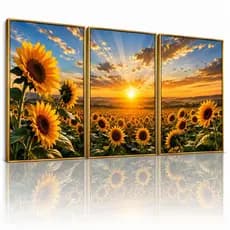 Quadro Decorativo Girassol | Arte Floral para Sala e Quarto