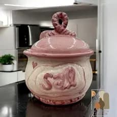 Saleiro Laço Cerâmica  Saleiro Decorado Pintura a Mão