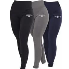Kit 3 Calça Legging Suplex Feminina Básica Academia Zero Transparência