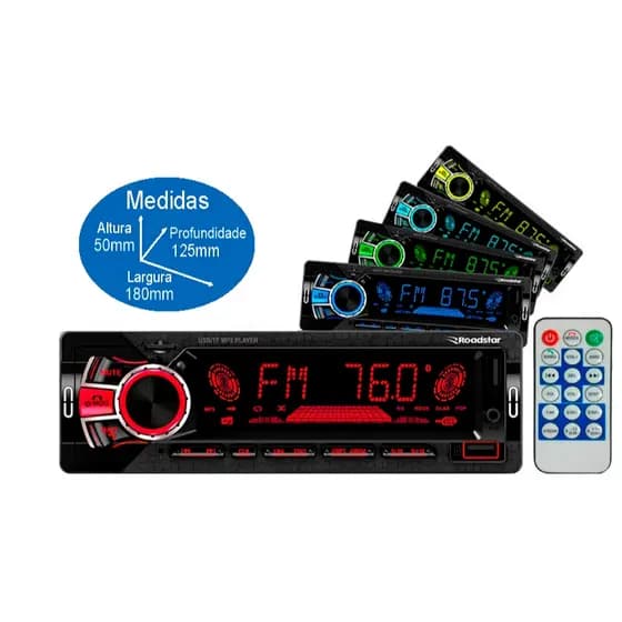 Auto Radio Roadstar RS-2751BR PLUS Bluetooth Novo Usb Lindo Potente Garantia Som Automotivo Carro