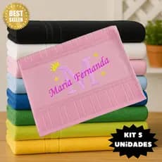 Kit 5 Toalhas Fraldinha Felpuda Para Criança e Bebê
