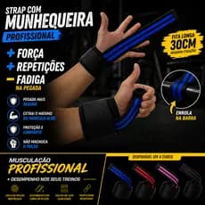 Par  Luva Strap Fitness com Munhequeira 2 Unidades