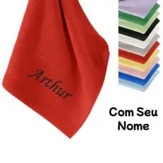 Toalha Lavabo Personalizada Bordada com Nome Criança Presente Lembrancinha Academia