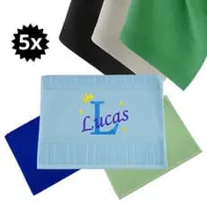 Kit 5 Toalhas Fralda Personalizada Criança Bebê Bordada Nome + Inicial