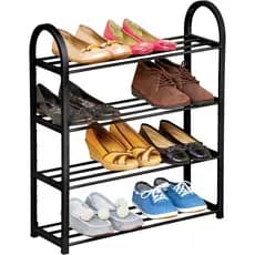Sapateira Organizador de Sapatos Vertical com 4 Prateleiras, Estrutura em Metal para Calçados tênis