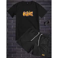 Conjunto Kit Masculino  Camisa Estampada 100% Algodão Fio 30.1 + Bermuda Tactel Estampada + RELOGIO DIGITAL PROVA D'AGUA