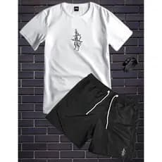 Conjunto Kit Masculino SAMURAI Camida 100% Algodão Fio 30.1 + Bermuda Tactel Estampada + RELOGIO DIGITAL A PROVA D'AGUA