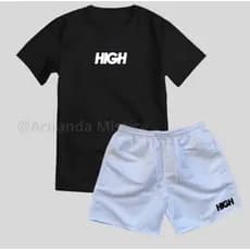 Kit Camiseta e Short Masculino Camisa Gola Redonda Bermuda Tactel