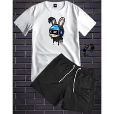 Conjunto Kit Camisa Algodão 30.1 Coelho Music mais Relogio Digital
