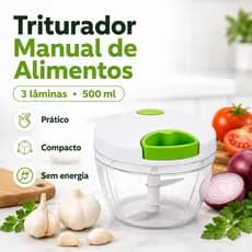 Processador Triturador de alimentos manual Grande 500ML 3 lâminas