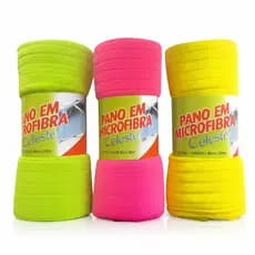 kit 3 Panos Microfibra Celeste 48x58 Limpeza Multiuso Chão Carro Prato Vidro Móveis Cores Sortidas