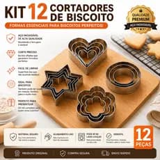 Kit 12 pecas Cortador Modelador Forma de Biscoito de aco inoxidavel Pasta Americana Bolo Biscuit
