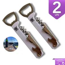 Kit 2 Saca Rolha Abridor de Garrafa Abridor de Lata Multifuncional Portátil