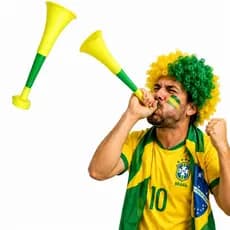 Vuvuzela Buzina E Corneta Do Brasil Verde Amarela Copa Do Mundo Som Forte Plástico