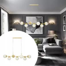 Lustre de Teto Pendente com Múltiplos Globos de Vidro Modelo Jabuticaba Para Sala Lâmpada LED para Soquete E27 Alumínio