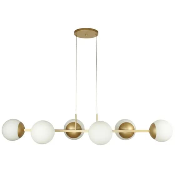 Lustre Pendente Jabuticaba 6 Globos de Vidro 15 cm Moderna Soquete E27