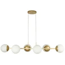 Lustre Pendente Jabuticaba 6 Globos de Vidro 15 cm Moderna Soquete E27