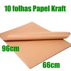 FOLHA DE 66X96CM  PAPEL KRAFT 10 UNIDADES PARA EMBALGENS DELIVERY PINTURAS