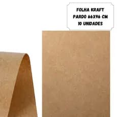 FOLHA KRAFT PURO 66X99MM 10 UNIDADES 80g
