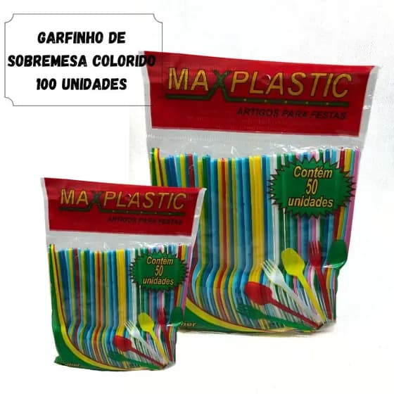 GARFINHO DE SOBREMESA 100 UNID  COLORIDO BOLOS DOCES FESTAS ANIVERSARIOS DESCARTAVEIS RESISTENTE