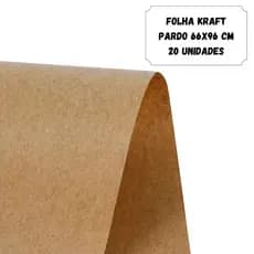 FOLHA KRAFT PURO 66X99MM 20 UNIDADES 80g
