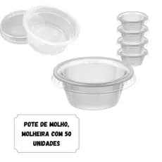 50UNID POTE TRANSPARENTE MOLHEIRA 70ML COM TAMPA MOLHOS MAIONESES KETCHUP MOSTARDA ETC DELIVERY