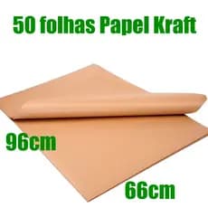 50 FOLHAS PAPEL KRAFT 66 X 96 CM ARTESANATOS EMBRULHO COR PARDO