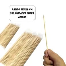 ESPETO BAMBU 18 CM 200 UNID 2.5MM EVENTOS FESTAS PALITOS REFORCADOS SEKI