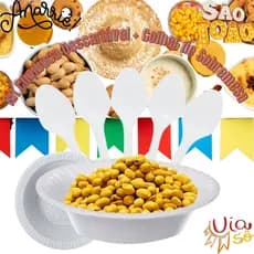 KIT FESTA JUNINA CUMBUCA 15CM PARA CANJICAS MILHO, SORVETES, ACOMPANHA COLHER BRANCA 100 UNIDADES CADA