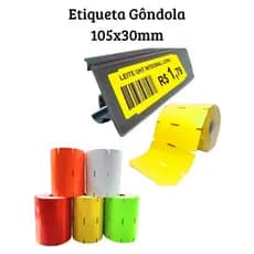Etiqueta Gôndola 105x30mm 10,5x3cm Couche Cartão Gap Universal Zebra Argox Elgin Rolo 1000 30M